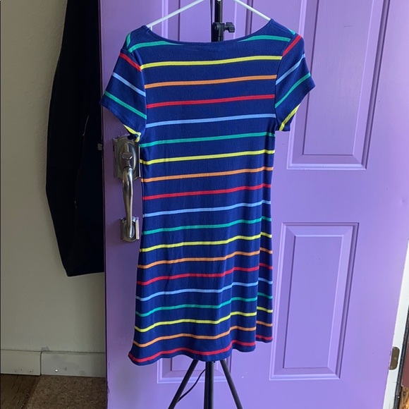 Navy blue stripped dress. - Picture 3 of 4